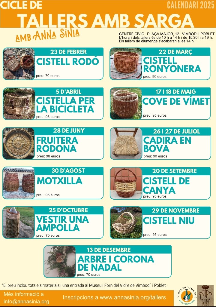 Tallers amb Sarga – vestir una ampolla a Vimbodí i Poblet [PRÈVIA INSCRIPCIÓ]