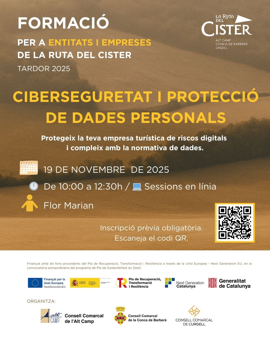 FORMACIÓ AL SECTOR TURÍSTIC: "Ciberseguretat i dades personals en el sector turístic" a càrrec de Flor Marian [INSCRIPCIONS OBERTES]