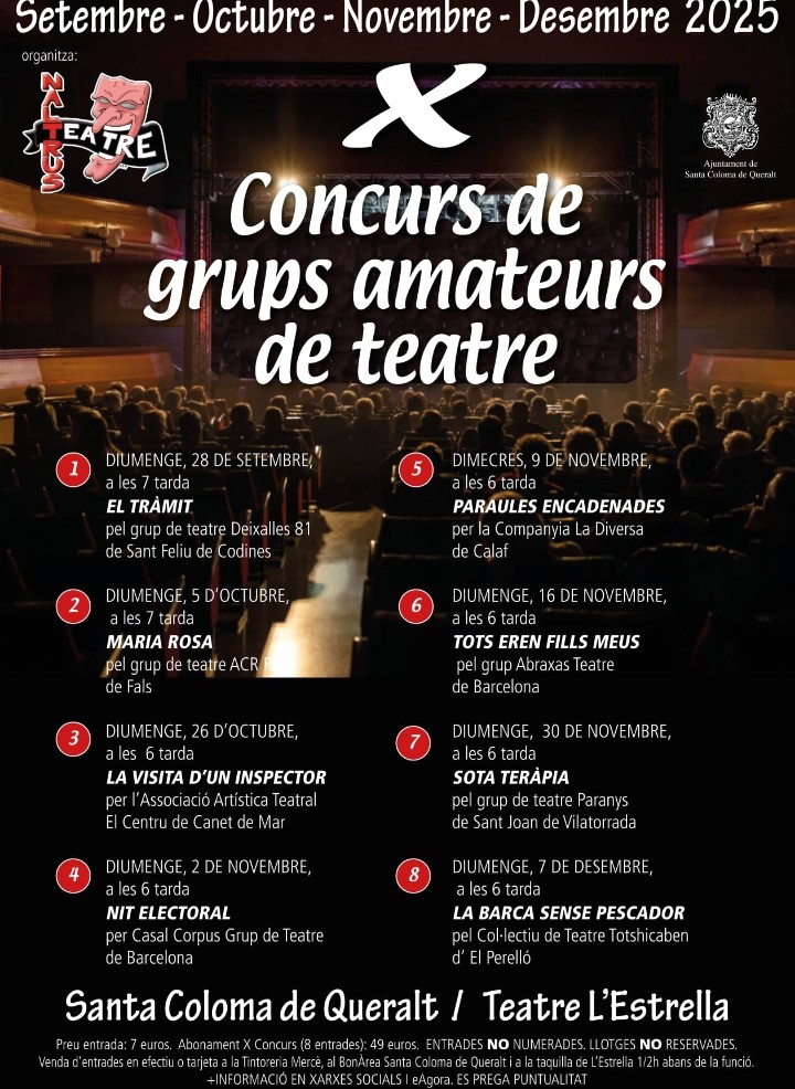 X Concurs de grups de teatre amateur a Santa Coloma de Queralt