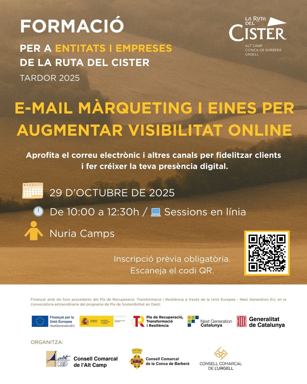 FORMACIÓ AL SECTOR TURÍSTIC: “E-mail marketing i eines per augmentar la teva visibilitat online” a càrrec de Núria Camps [INSCRIPCIONS OBERTES]