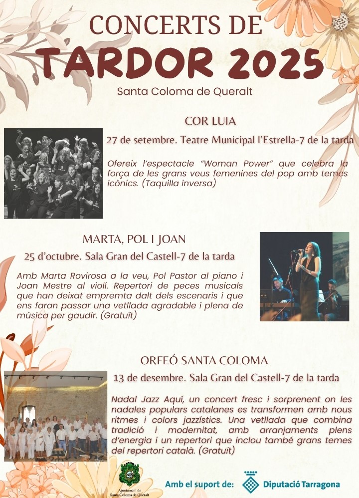 Concerts de Tardor a Santa Coloma de Queralt