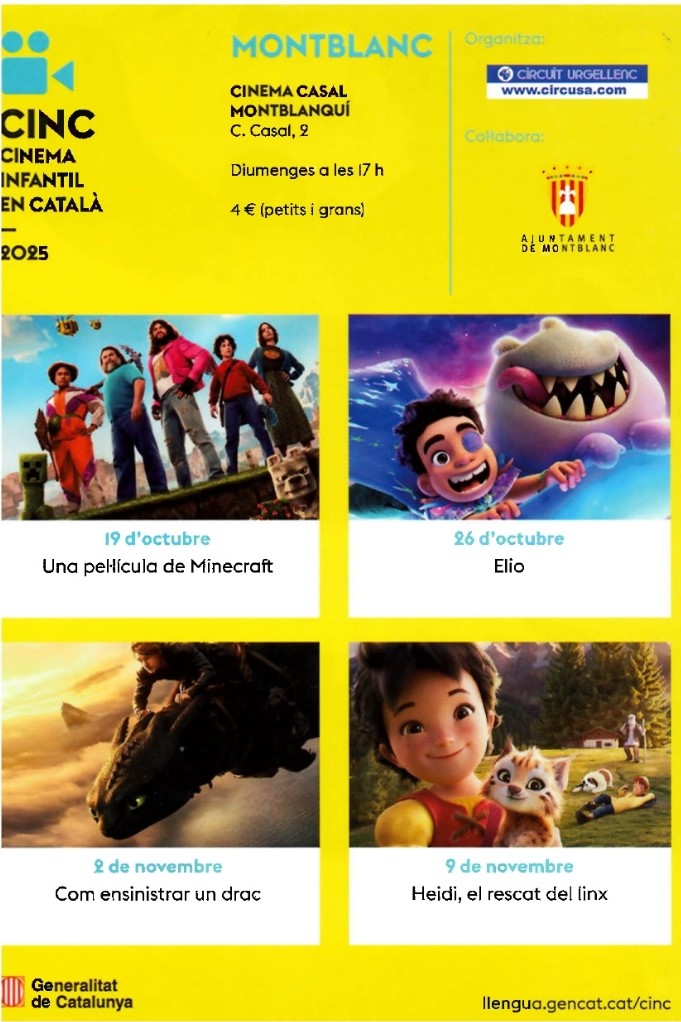 Cicle de Cinema Infantil en Català (CINC) a Montblanc