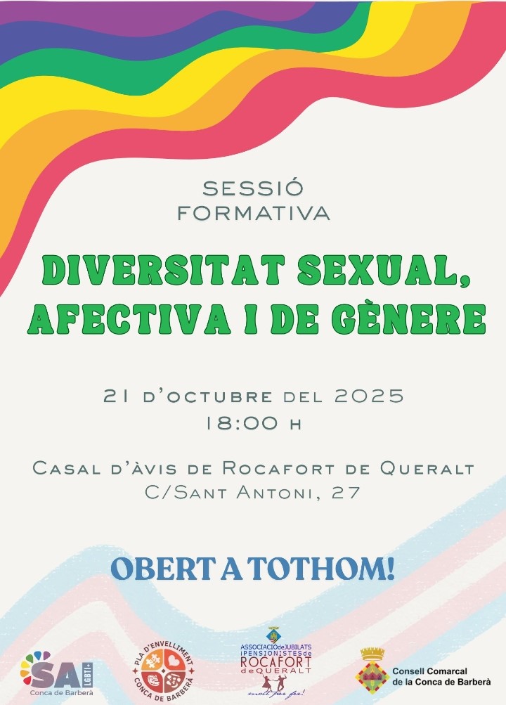 Sessió formativa sobre diversitat sexual, afectiva i de gènere a Rocafort de Queralt