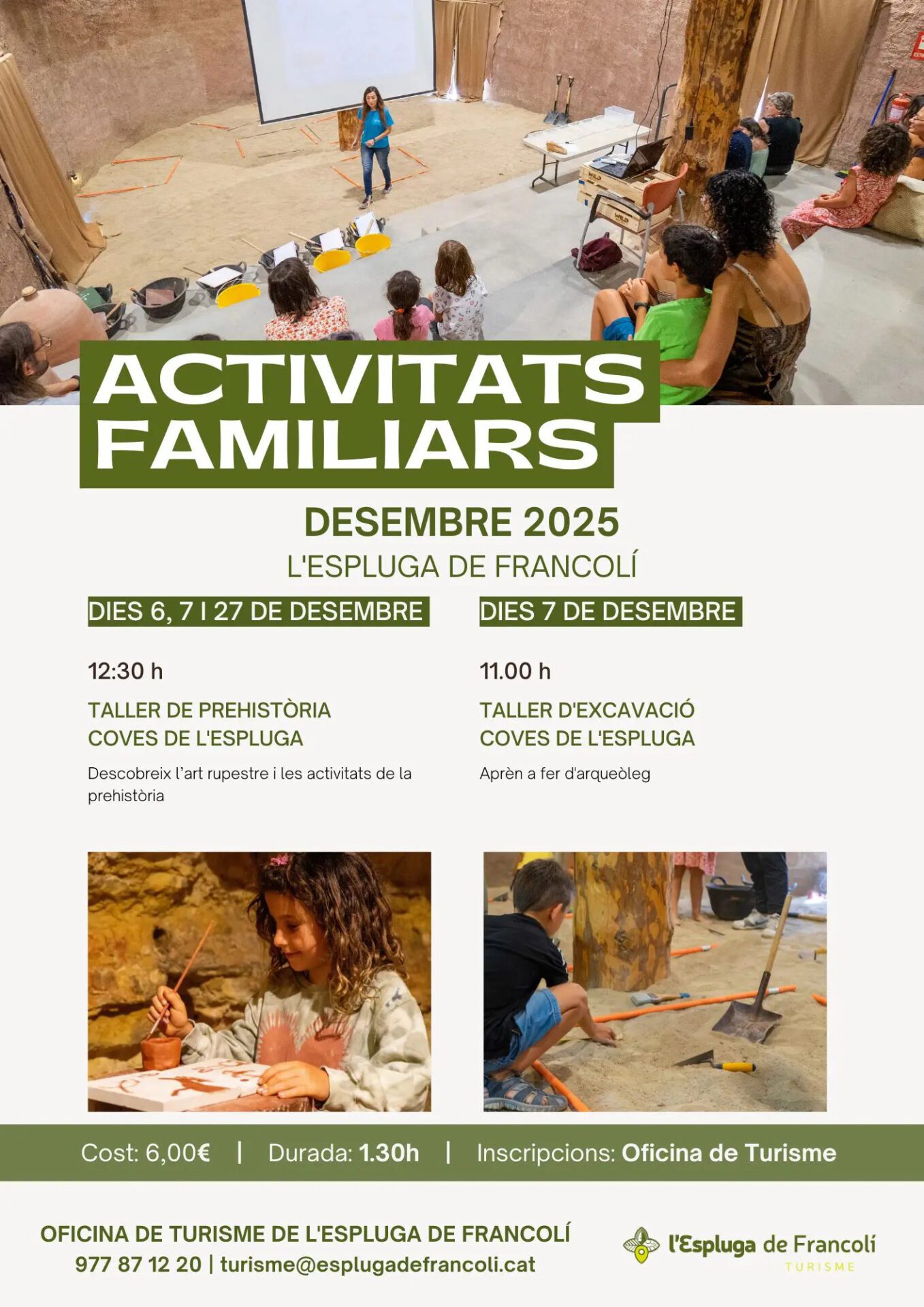 Taller familiar de prehistòria a les Coves de l’Espluga de Francolí [PRÈVIA INSCRIPCIÓ]